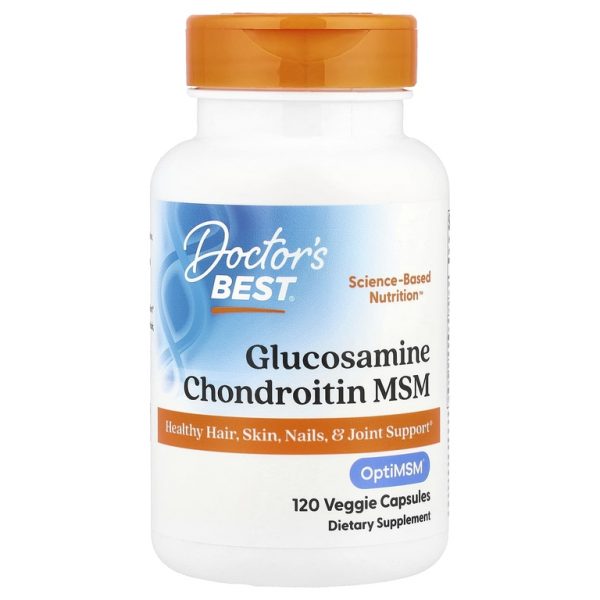 Doctor's Best, глюкозамин, хондроитин и МСМ, 120 растительных капсул