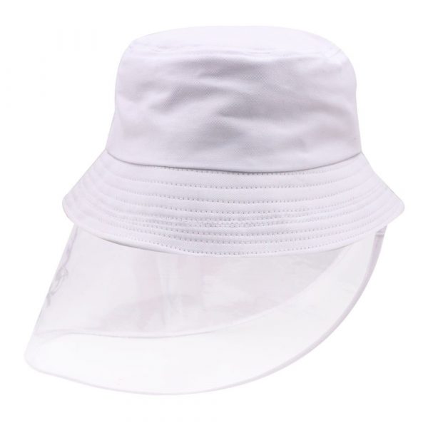 Bucket Hat in White Color with Removable Transparent shield 1s. (Free-size) Оригинал