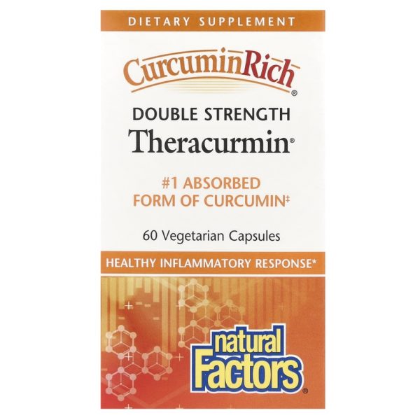 Natural Factors, CurcuminRich®, Double Strength Theracurmin®, куркумин, 60 мг, 60 вегетарианских капсул