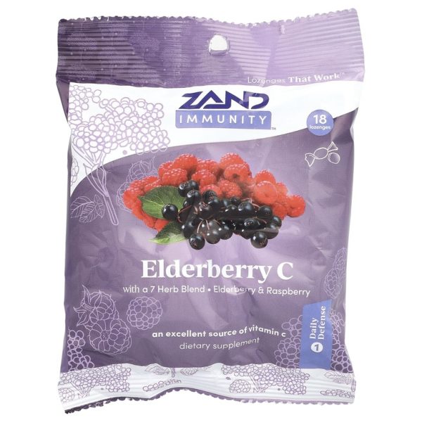 Zand, Elderberry C, бузина и малина, 18 пастилок (Товар снят с продажи)