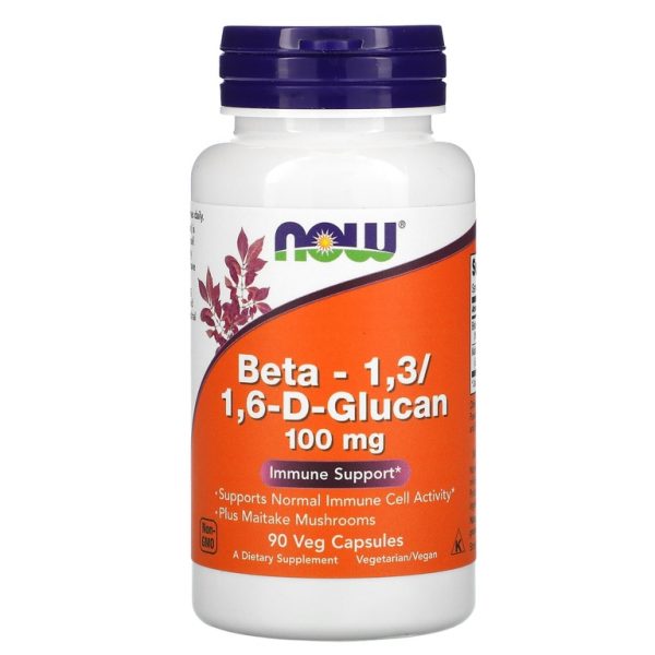 NOW Foods, бета-1,3/1,6-D-глюкан, 100 мг, 90 растительных капсул