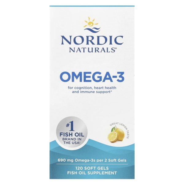 Nordic Naturals, омега-3, лимон, 120 капсул (345 мг в 1 капсуле)