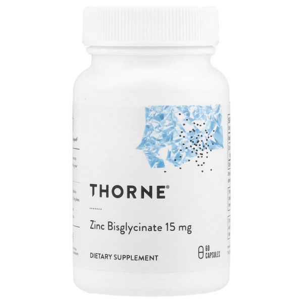 Thorne, бисглицинат цинка, 15 мг, 60 капсул