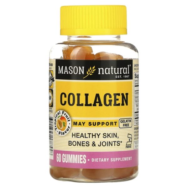 Mason Natural, Коллаген, тропические фрукты, 60 жевательных мармеладок (49,5 мг в 1 жевательной мармеладке)