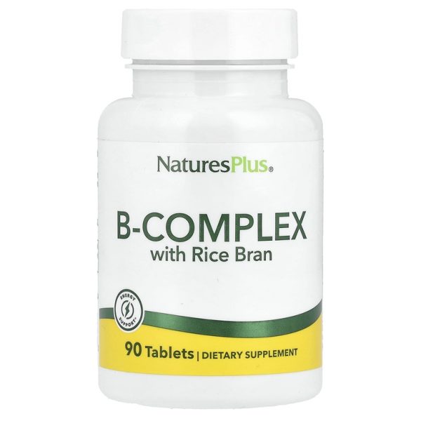 NaturesPlus, комплекс витаминов группы B с рисовыми отрубями, 90 таблеток