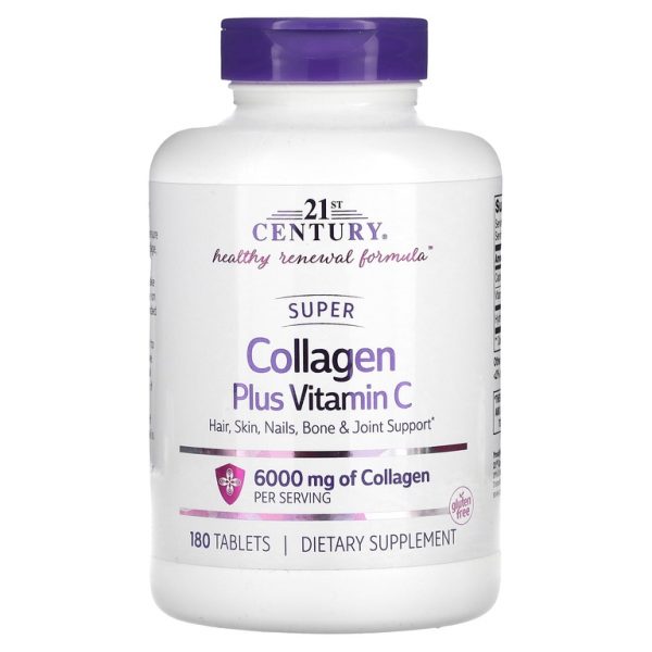 21st Century, Super Collagen, коллаген с витамином C, 180 таблеток