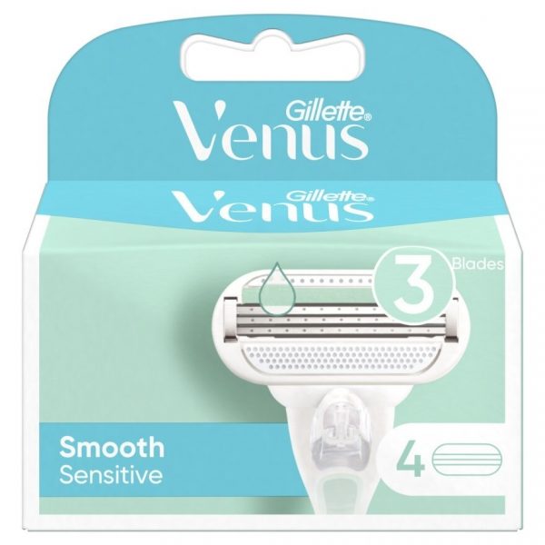 Gillette Venus Smooth Sensitive Blade 4'S ใบมีดโกน กำจัดขน Оригинал