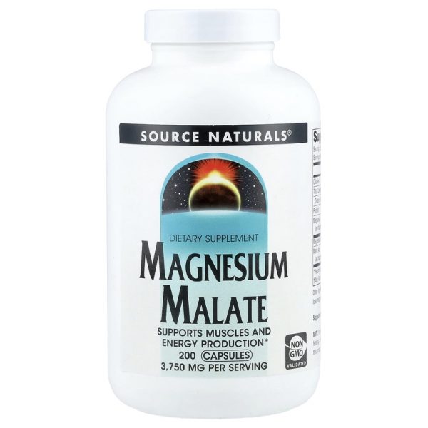 Source Naturals, малат магния, 200 капсул