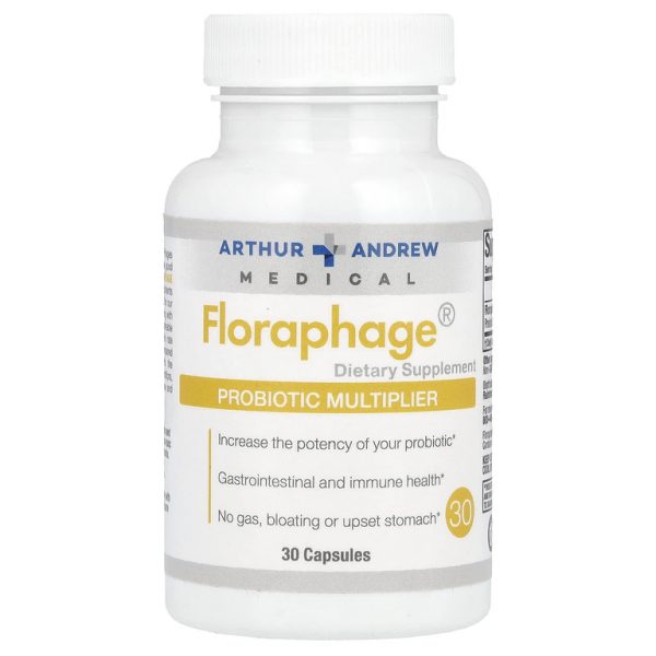 Arthur Andrew Medical, Floraphage, мультипликатор пробиотиков, 30 капсул