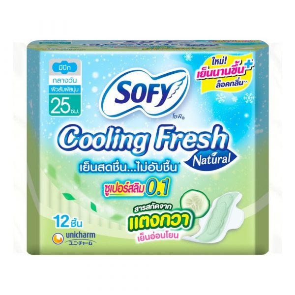 Sofy Cooling Fresh Natural Super Slim0.1 Wing 25 cm. 12 Pcs. Оригинал