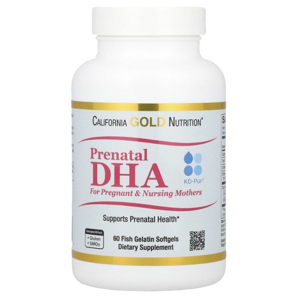 California Gold Nutrition, пренатальный комплекс с ДГК, омега-3 жирными кислотами ДГК и ЭПК с холином для беременных и кормящих матерей, 60 капсул из рыбьего желатина