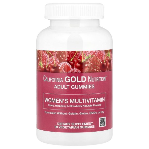 California Gold Nutrition, жевательные мультивитамины для женщин, со вкусом вишни, клубники и малины, 90 жевательных таблеток (Товар снят с продажи)