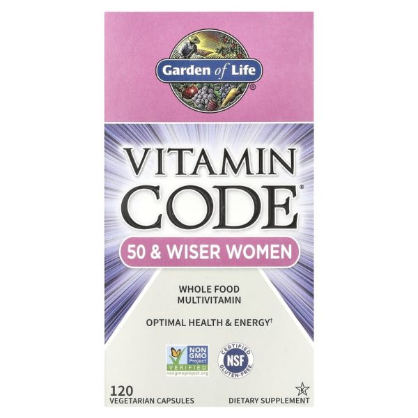 Garden of Life, Vitamin Code®, мультивитамины из цельных продуктов для женщин от 50 лет, 120 вегетарианских капсул