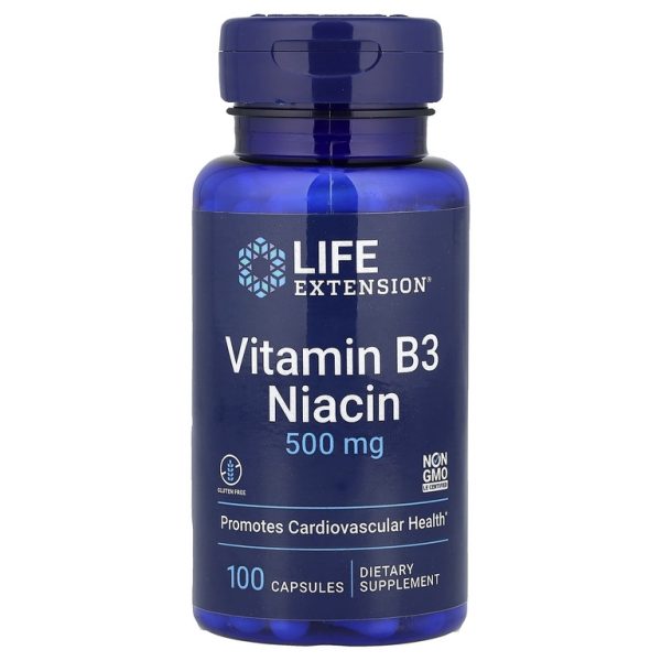 Life Extension, витамин B3 (ниацин), 500 мг, 100 капсул
