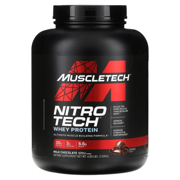 MuscleTech, Nitro-Tech®, сывороточный протеин, со вкусом молочного шоколада, 1,81 кг (4 фунта)