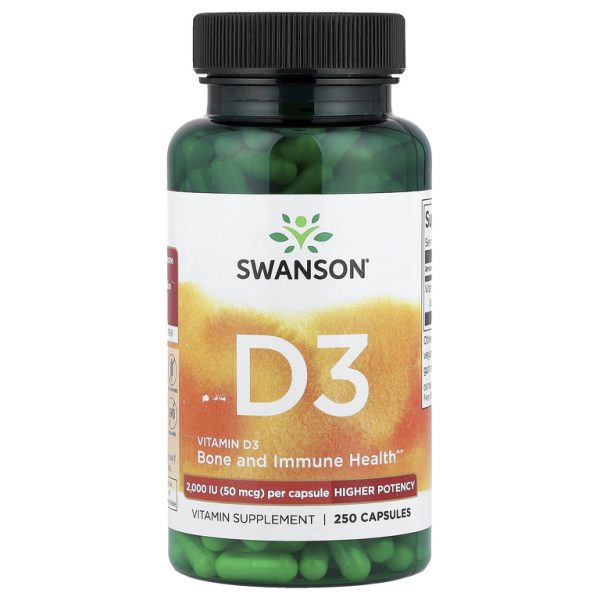 Swanson, Витамин D3, 2000 МЕ, 250 капсул