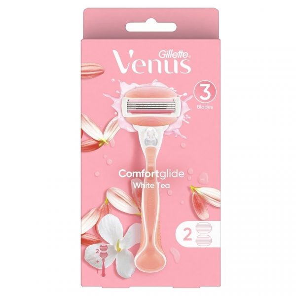 Gillette Venus Comfortglide White Tea Razor 1'S+Blades 2'S มีดโกน กำจัดขน Оригинал