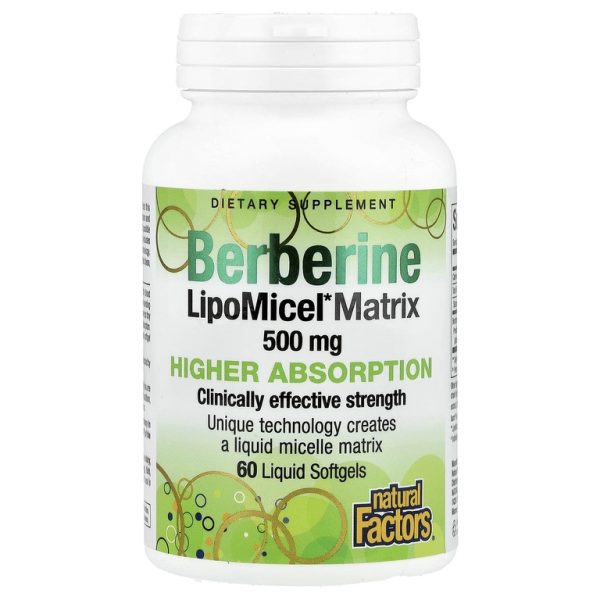 Natural Factors, Berberine LipoMicel Matrix, 500 мг, 60 мягких таблеток