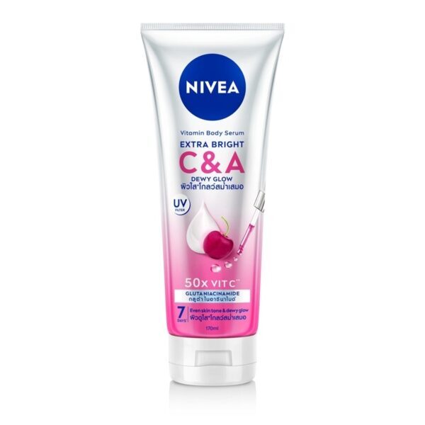 Nivea Vitamin Body Serum Extra Bright CA 170 Ml. ผิวดูใส โกลว์ สม่ำเสมอ. Оригинал