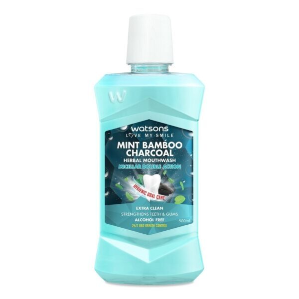 Watsons Mint Bamboo Charcoal Herbal Mouthwash 500ml.. Оригинал