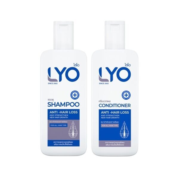 Lyo Anti-Hair Loss Set Shampoo 200 Ml. + Conditioner 200 Ml. บำรุงผมร่วง ผมบาง. Оригинал