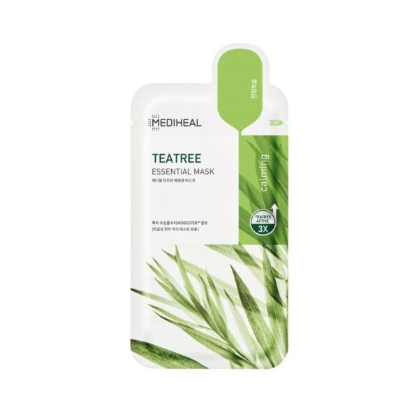 Mediheal Teatree Essential Mask 1'S แผ่นมาสก์หน้า อ่อนโยน ลดสิว. Оригинал