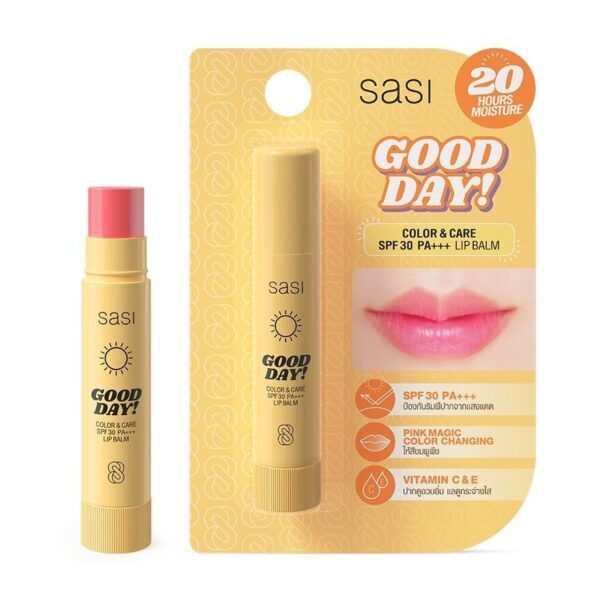 Sasi Good Day Color and Care SPF30 PA+++ Lip Balm 3.9g. Pink. Оригинал