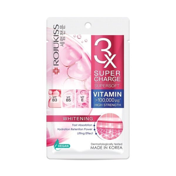 Rojukiss Supercharge Supersoft Whitening Mask 1'S มาสก์หน้า ผิวหมองคล้ำ รอยสิว จุดด่า. Оригинал