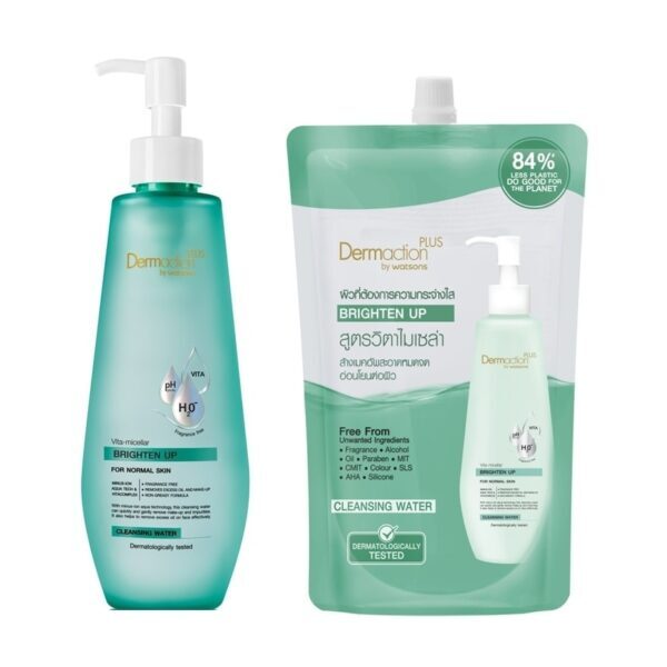 Dermaction Plus By Watsons Vita-Micellar Brighten Up Cleansing Water 250ml+500ml(Refill). Оригинал