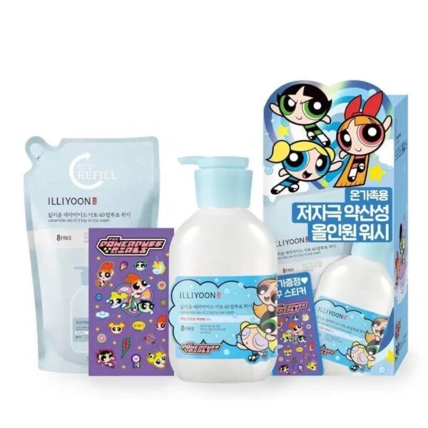 ILLIYOON Ceramide Ato 6.0 Top to Tow Wash X Powerpuff Girls Limited Set. Оригинал