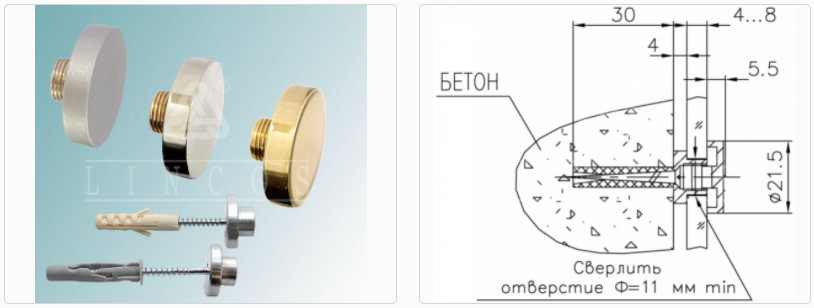 Держатель 5.05 М D=22 мм (04) матовый никель Линкос 