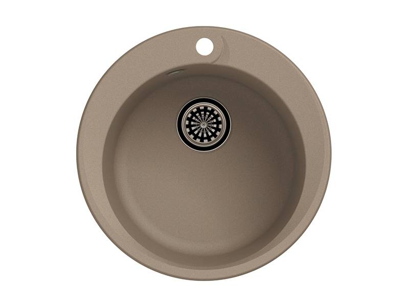 Мойка Rund 45 Темно-бежевый 500х500х200мм круглый 1 чаша Ewigstein 45 