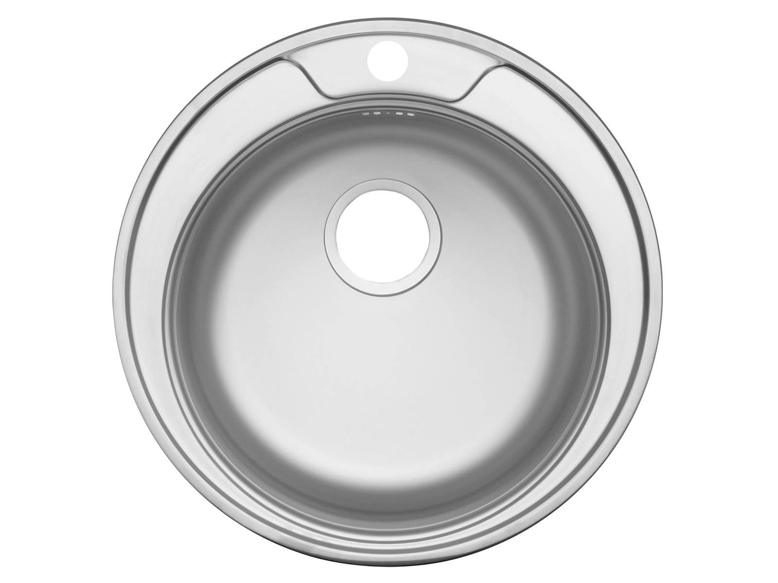 Мойка Фаворит - Глянец 510х510х180мм круглый 1 чаша 0,6 (большой слив) БЕЗ СИФОНА UKINOX FAР510-GT6К