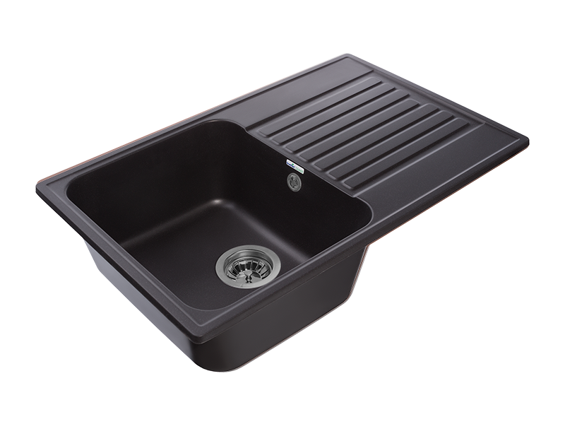 Мойка QUARZ - Черный 740х480х180мм прямоугольный 1 чаша БЕЗ СИФОНА GranFest GF-Z78 