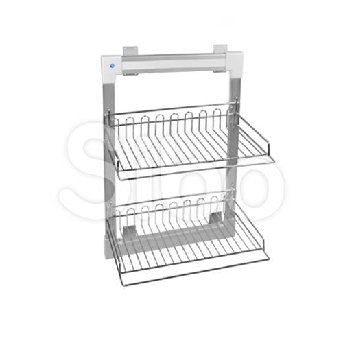 Выдвижная рама с полками для обуви, 2 уровня, боковое крепление 300х680мм 350 SB-BK-O2