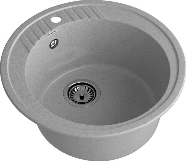 Мойка RONDO - Серый 520х520х200мм круглый 1 чаша GranFest R-520 серый 