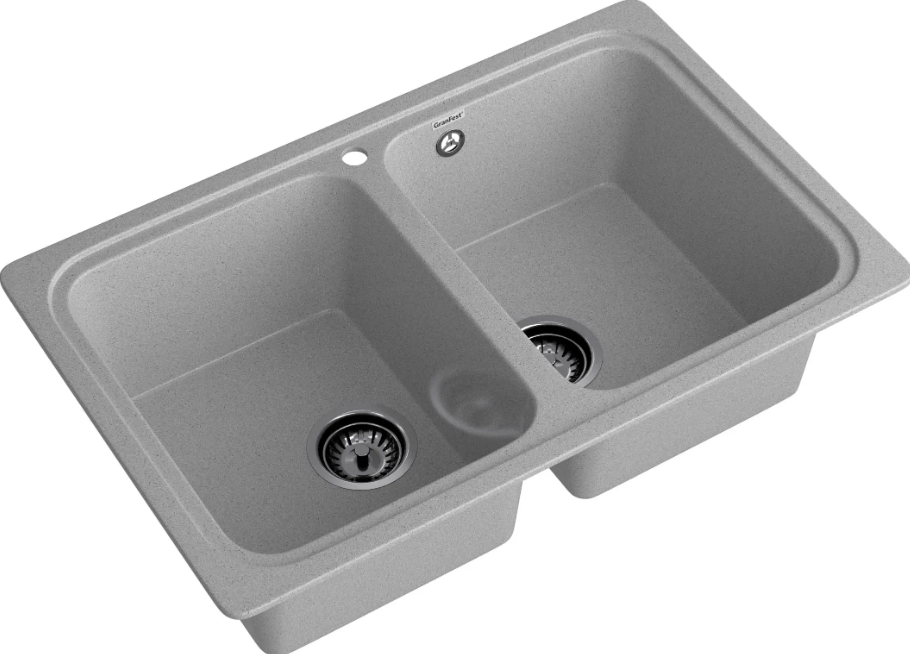 Мойка STANDART - Серый 780х510х200мм прямоугольный 2 чаши GranFest S-780K серый 
