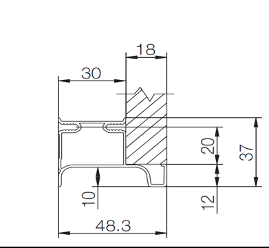 12099321120 Ручка профильная  L-обр. вертикальная для 18мм 4 700 мм Золото Металл Rehau