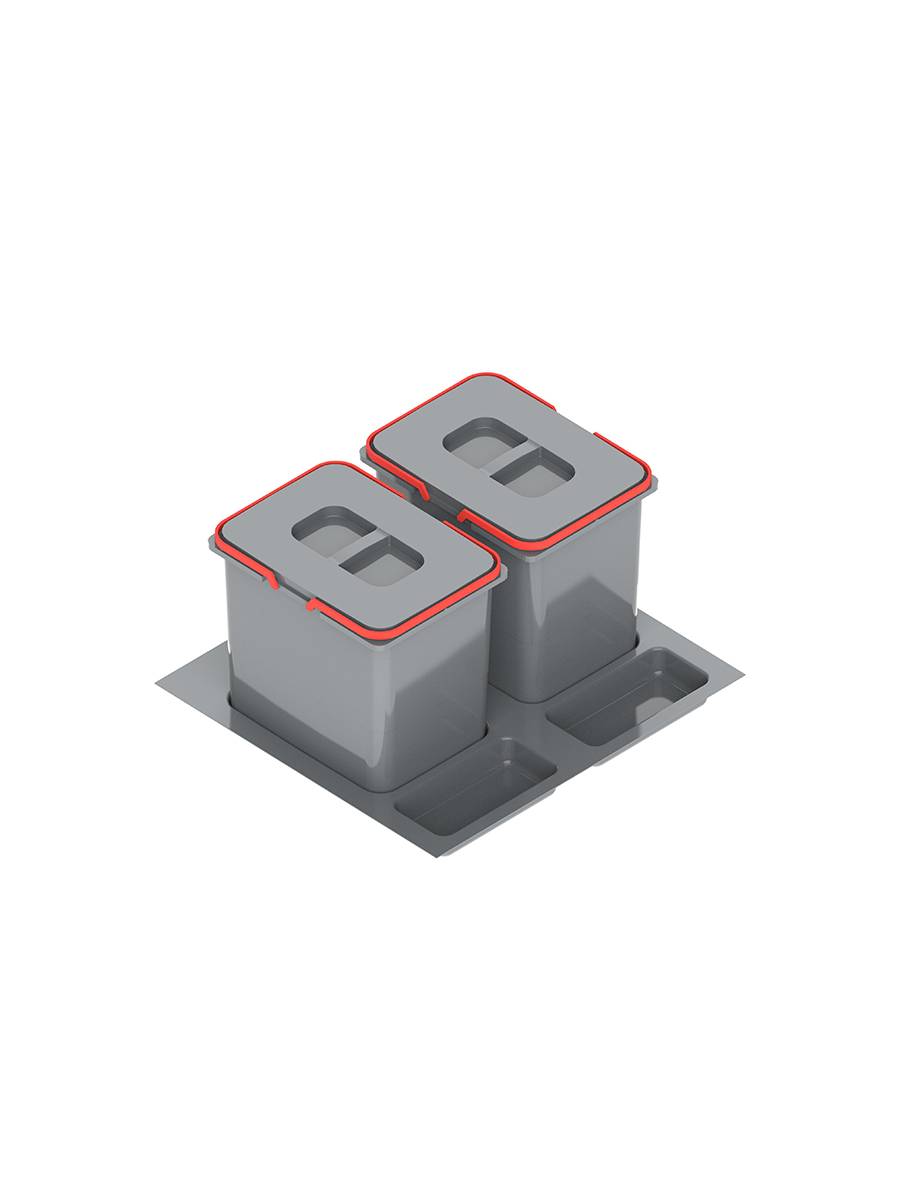 Система мусорных ведер 600 мм б/выдвижения 40 л. серый REJS WE14.1827.05.049 