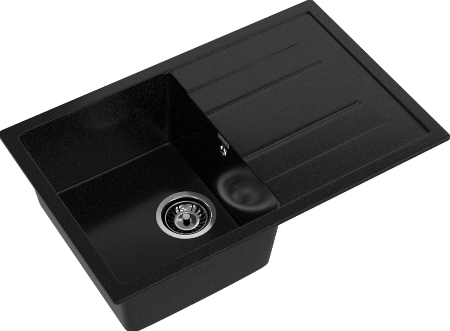 Мойка QUADRO - Черный 780х500х200мм прямоугольный 1 чаша GranFest Q-780L черный 