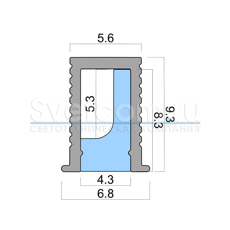 Профиль для светодиодной ленты врезной для 5мм ленты 3м серебро SOLO 0609Т 