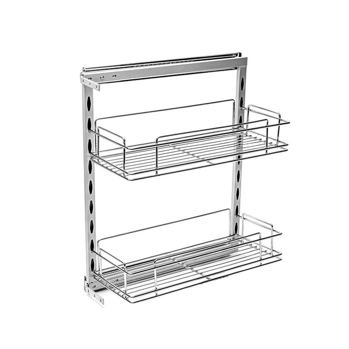Бутылочница 2 яруса 200 мм бок. крепл. на раме хром с доводчиком LS2/200R/D Lotti