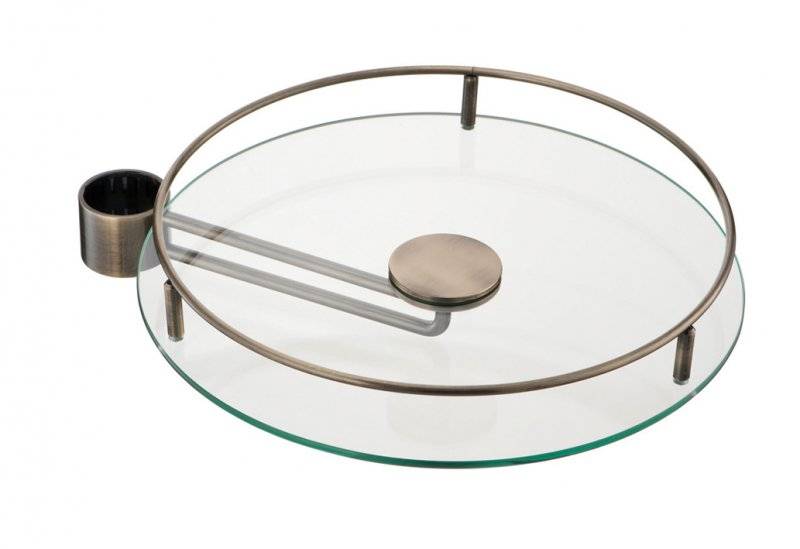 Полка с боковым держателем стеклянная d=350 бронза STBS 350 BA Lemax 