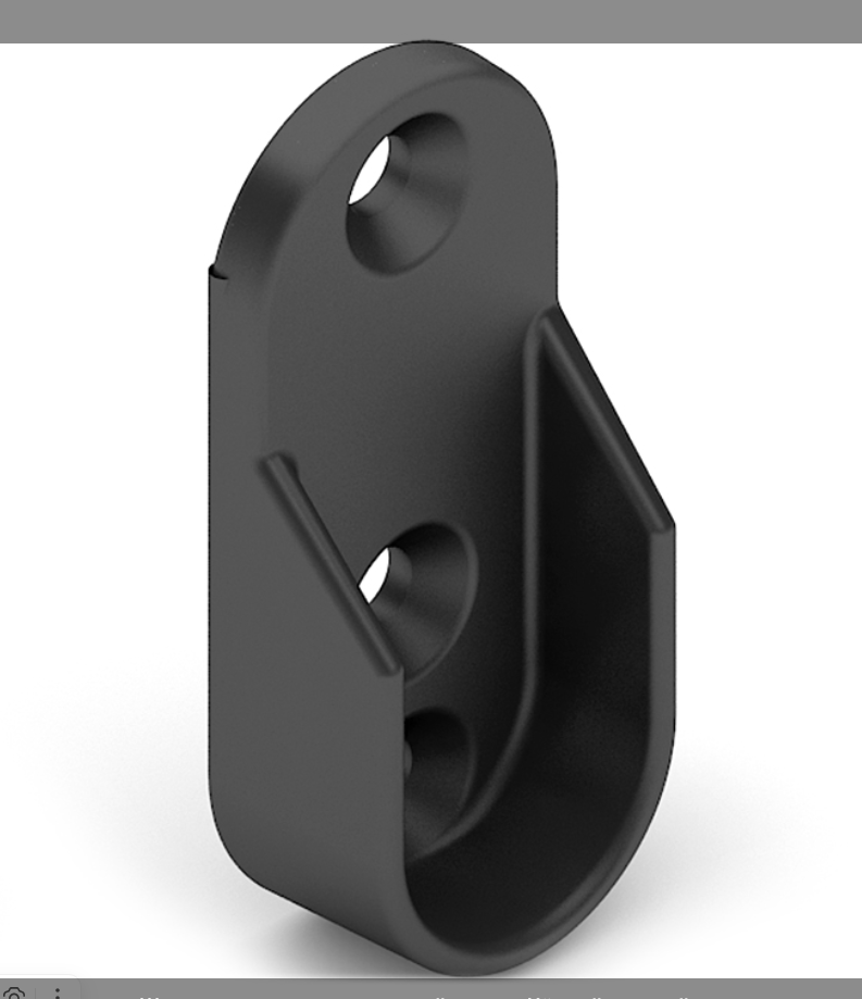 Штангодержатель для овальн.штанги, черный матовый 