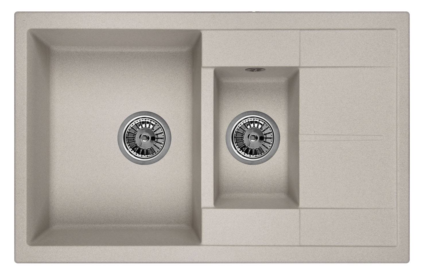 Мойка Granula - Базальт 775х495х195мм прямоугольный 1,5 чаши Granula 7802 