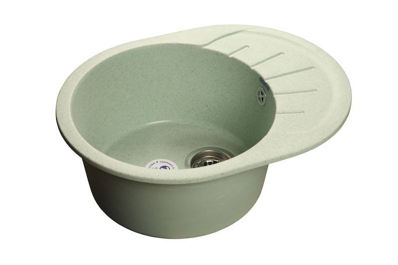 Мойка RONDO - Салатовый 580х450х200мм овальный 1 чаша GranFest R-580L салатовый 