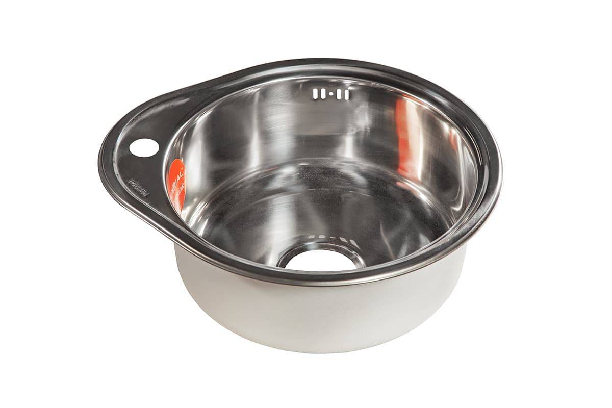 Мойка Premial - Глянец 480х430х180мм круглый 1 чаша 0,8 мм Premial 4843 (Капелька) 