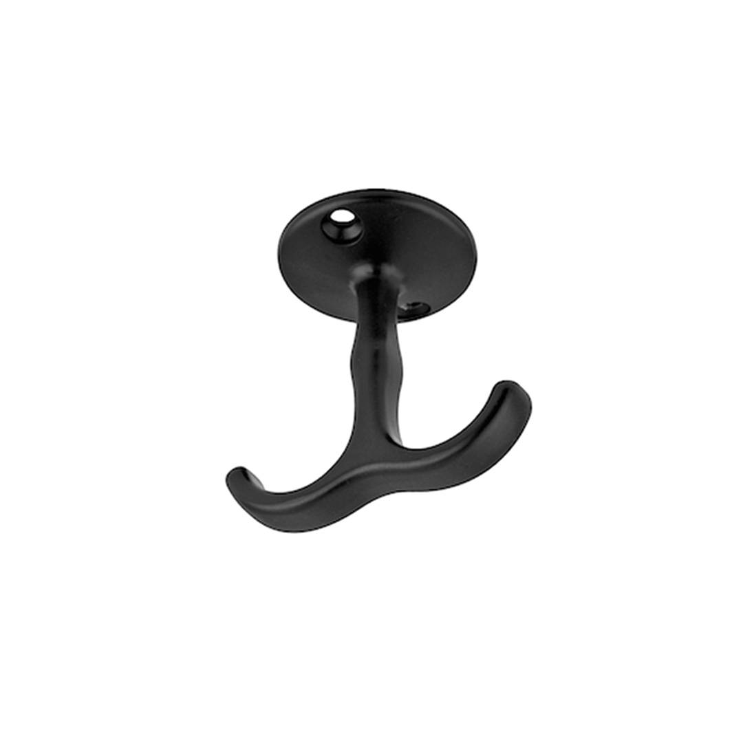 Крючок двухрожковый Черный матовый Металл KERRON KR 0430 BL