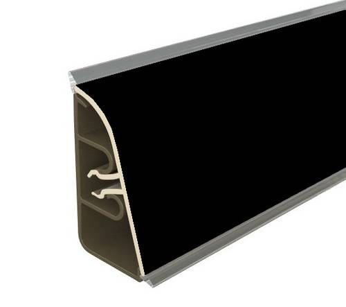 Плинтус Черный Матовый 1021, 2435 АР740 - 3 000мм пластик Korner 