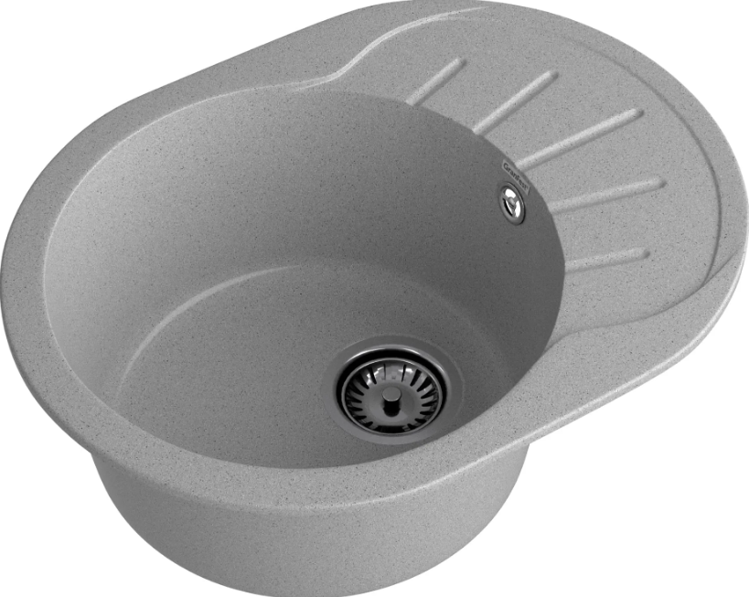 Мойка RONDO - Серый 580х450х200мм овальный 1 чаша GranFest R-580L серый 